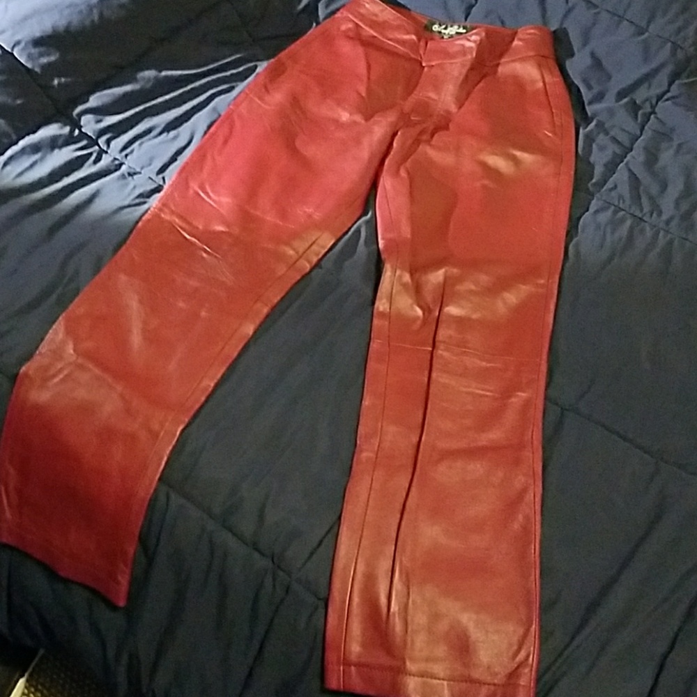 Amalfi red leather pants